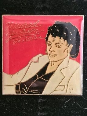 Vintage 1980s Michael Jackson Thriller Album Cover Pin